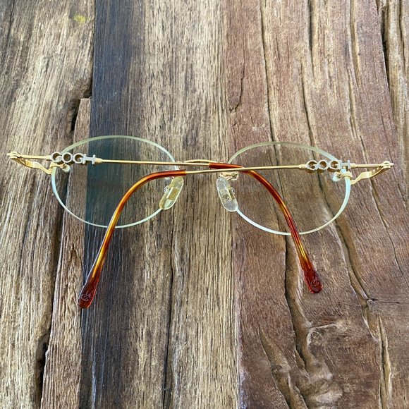 Van Gogh Eyeglasses Men's VGB32 Gold Frameless Eyewear - Picture 13 of 13